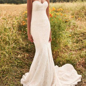 * NFS* Molly only* COPY - Lillian West Strapless 66055 Boho Lace Gown